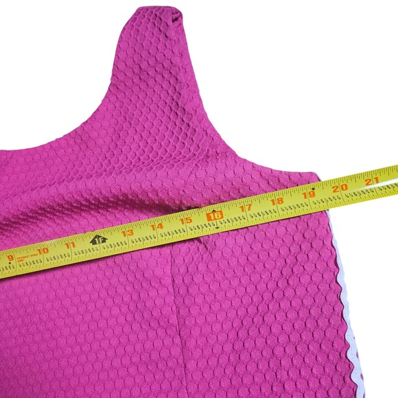 Pappagallo Sandy Shift Dress 12 Lace Trim Sleeveless Scoop Back‎ Chic Barbiecore - Picture 8 of 9